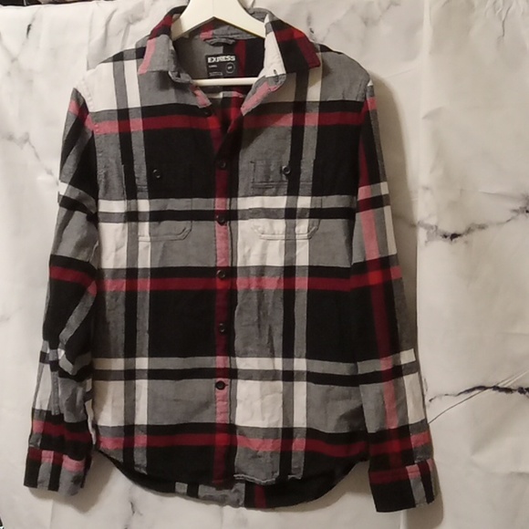 Express Tops - Express button down flannel shirt SP